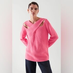 COS NWT Pink Criss Cross Sweater